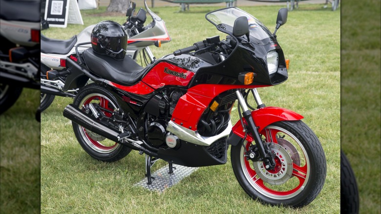 1985 Kawasaki ZX750-E2 Turbo parked on grass