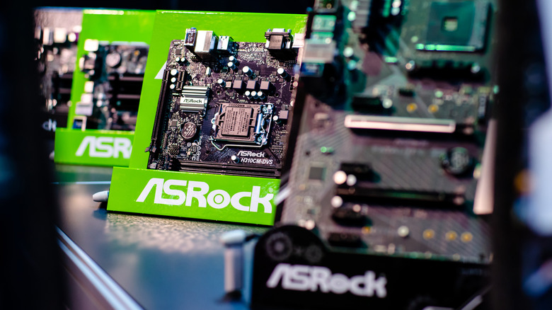 Three ASRock motherboards lined up