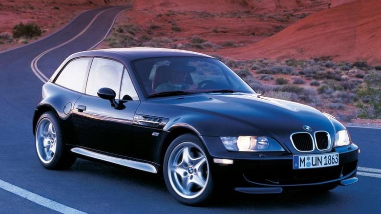 BMW Z3M Coupe on a road in the desert