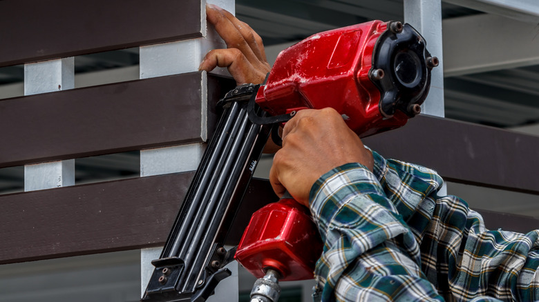 Person using power tool