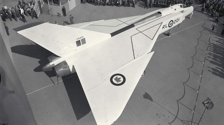 The first Avro Arrow is unveiled on October 4, 1957.