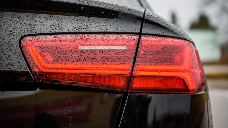Red car tailight and turn signal
