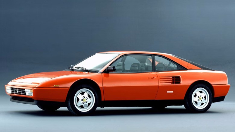 Front-quarter shot of a red Ferrari Mondial T