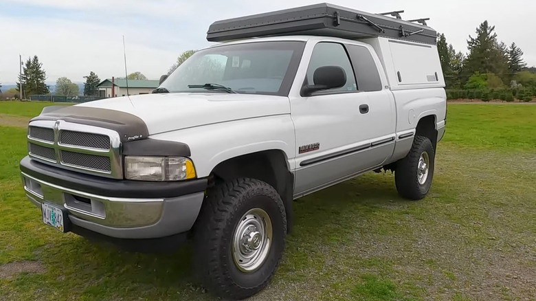 Front side view of a rare 12 Valve 1998 Dodge Ram Camper