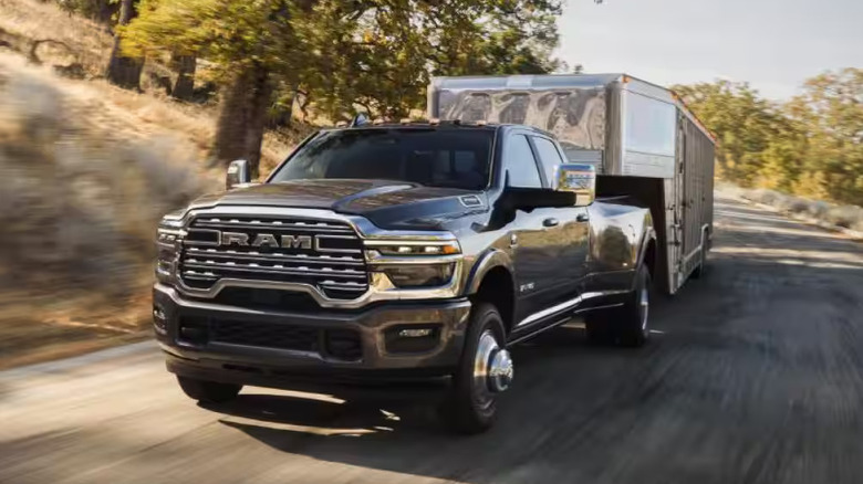 2025 Ram 3500 Heavy Duty Truck towing a trailer