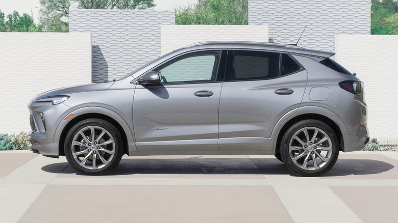 Side view of the Buick Encore GX in silver