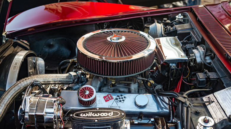1970s Chevrolet Corvette V8 in engine bay