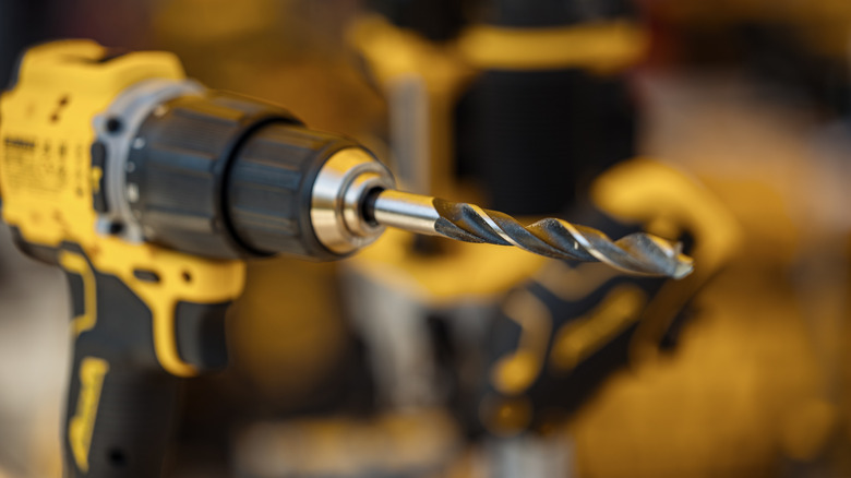 Close up of DeWalt power drill