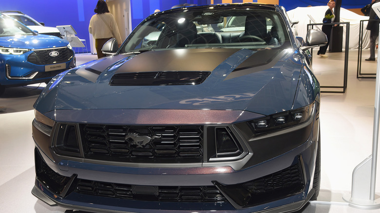 The Ford Mustang Dark Horse car on display at101st Brussels Motor Show 2025