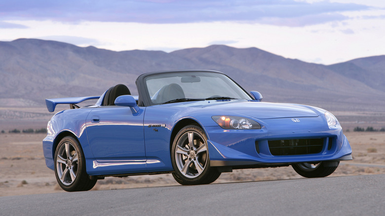 Blue 2009 Honda S2000 CR parked on a racetrack