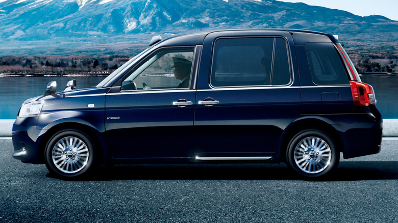 Side view of Toyota JPN Taxi.