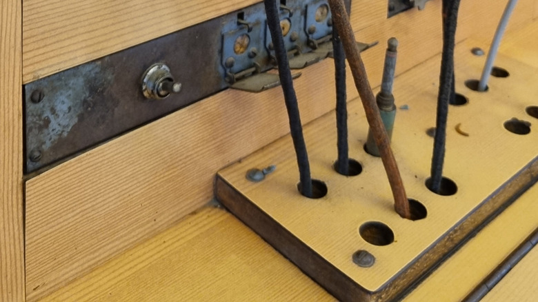 An antique telephone switchboard