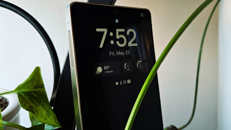 Samsung Galaxy S25 Ultra posed with plants