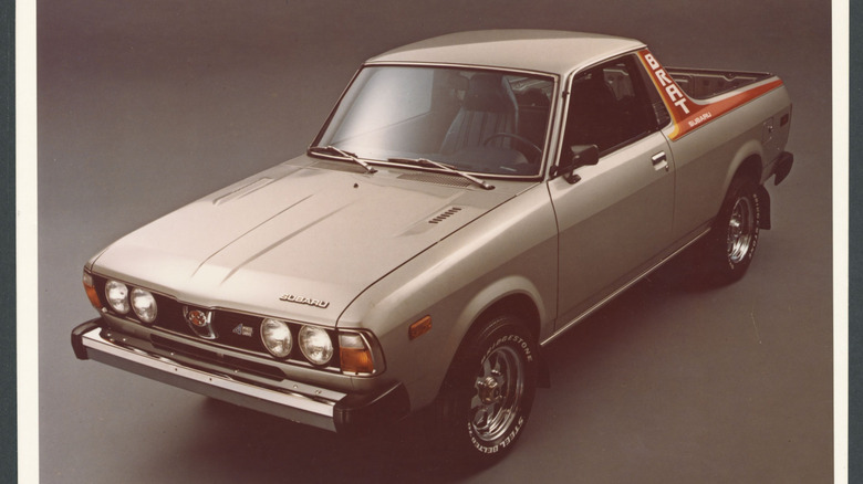 silver Subaru BRAT, front-left three-quarter view, pre-facelift