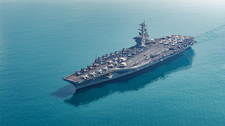 Aircraft carrier at sea
