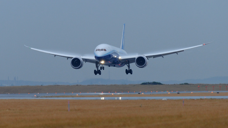 An airplane landing