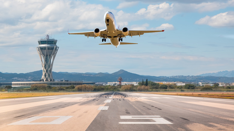 an airplane taking off