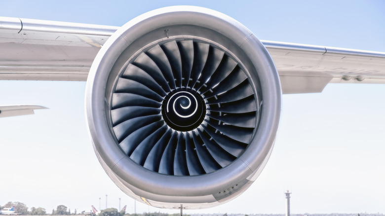 jet engine of an airplane