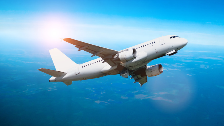 a flying airplane