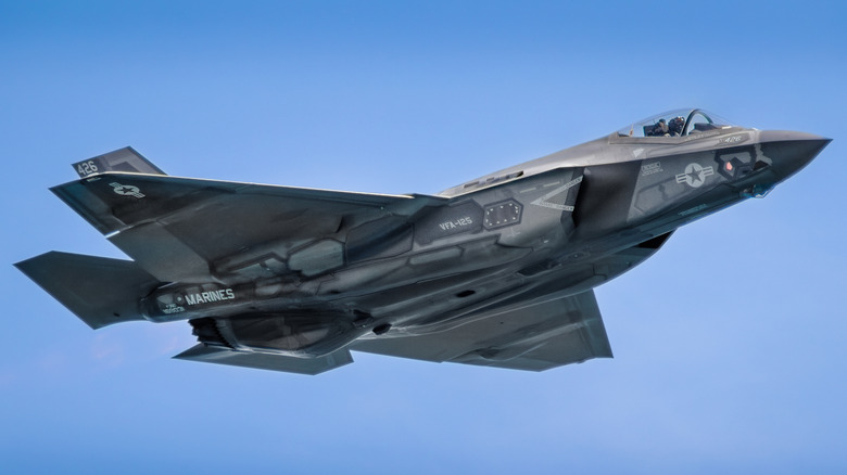 F-35 fighter jet in the sky