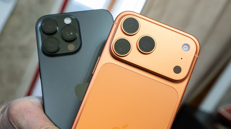 iPhone 16 and iPhone 17 with camera bumps shown