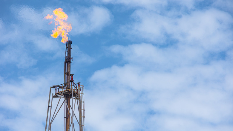 Oil rig gas flaring