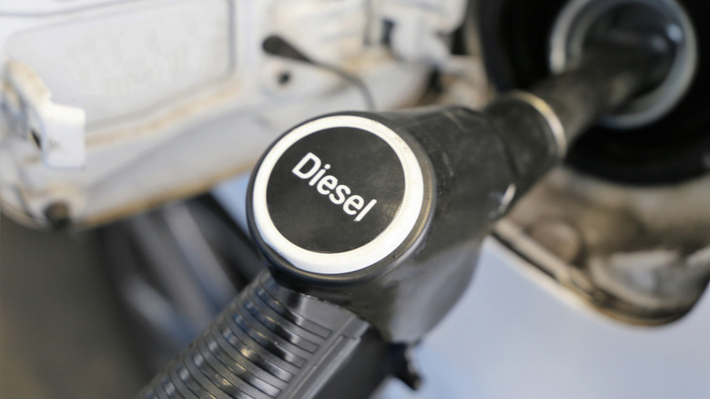 Close-up of a diesel fuel pump