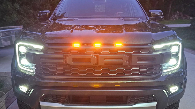 Ford Ranger Raptor with Raptor LED lights