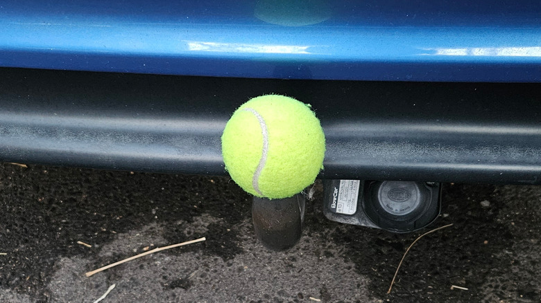 Tennis ball on trailer hitch