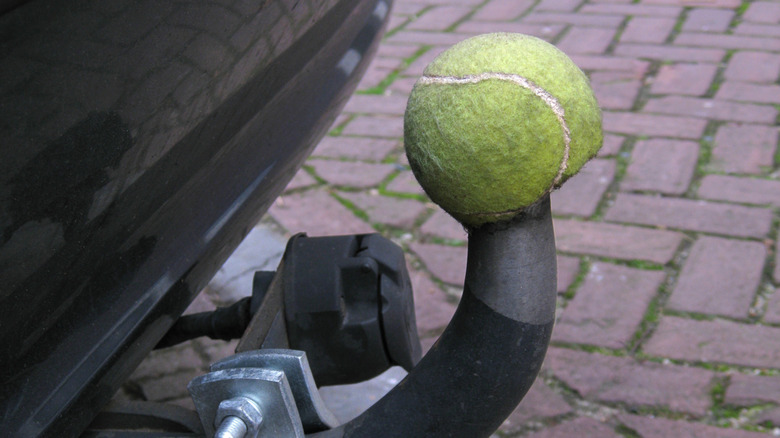 Tennis ball on tow ball hitch