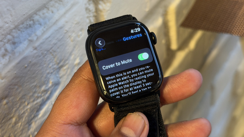 Cover to mute gesture for Apple Watch