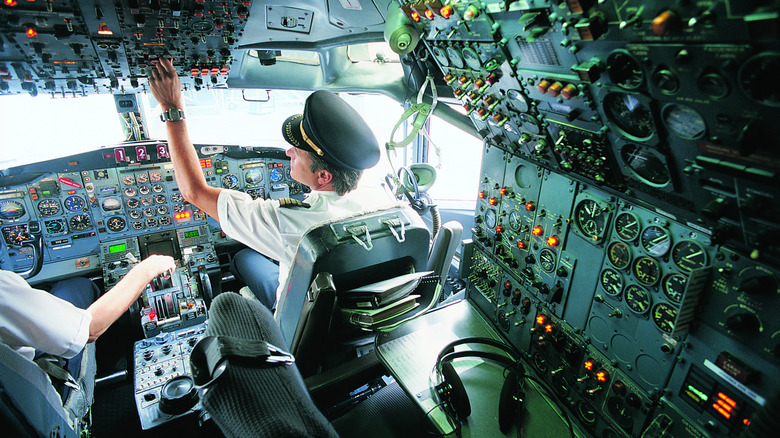 airplane pilot in cockpit