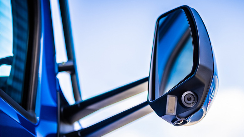 Kenworth truck with a DigitalVision camera system on its mirror