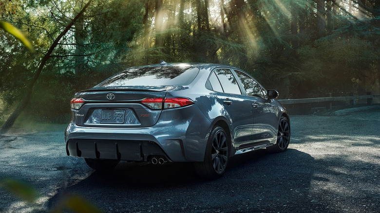 The Toyota Corolla 2026 parked on a forest road