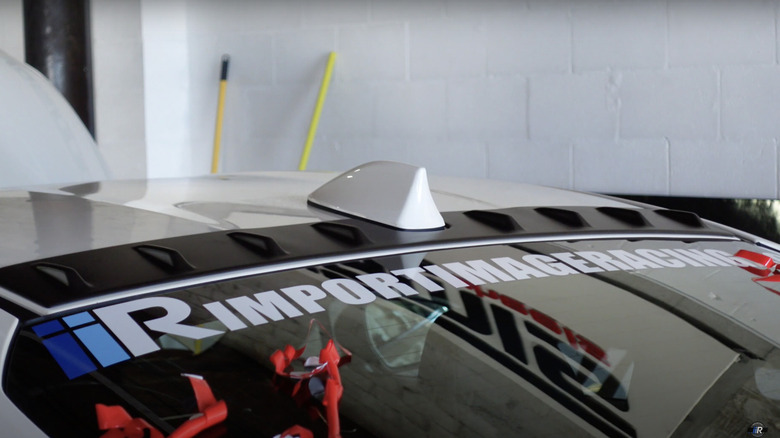Car with OEM shark fins