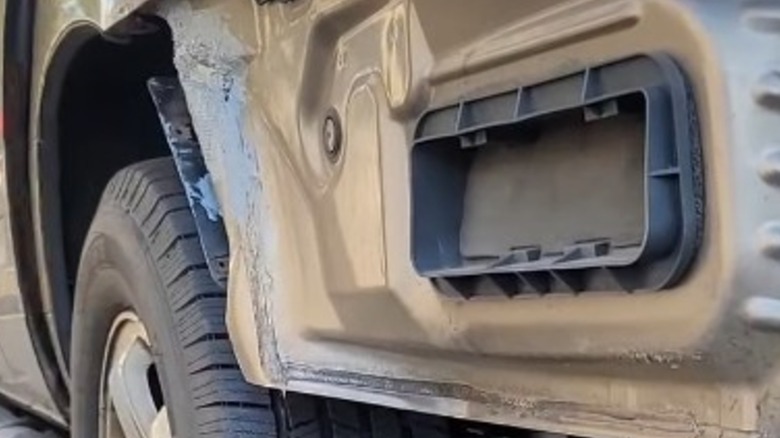 car door handle being closed
