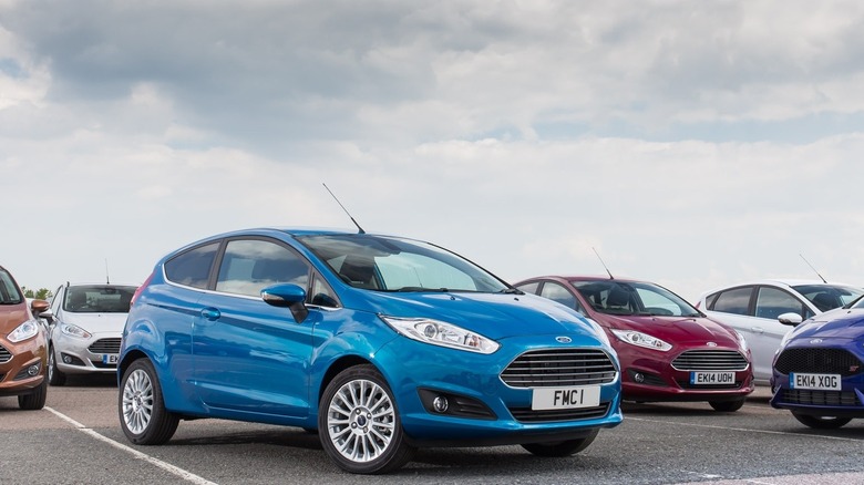 Shot of a blue Ford Fiesta