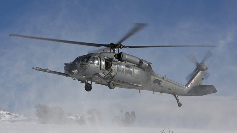 A MH-60 Black Hawk taking off