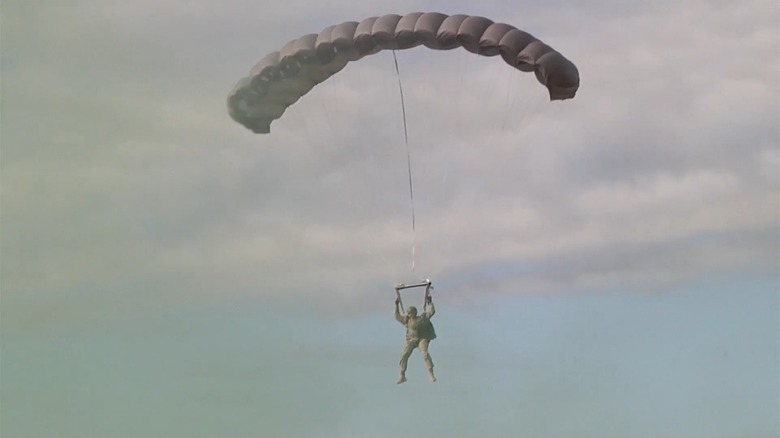 A soldier using an RA-1 ram-air parachute