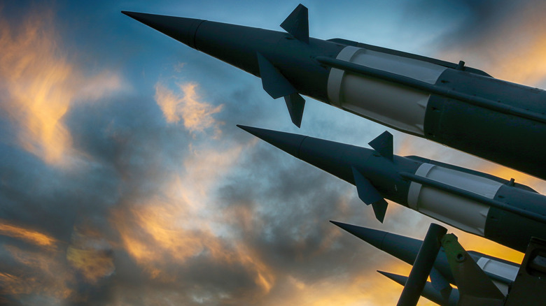 Close up image of ballistic missiles