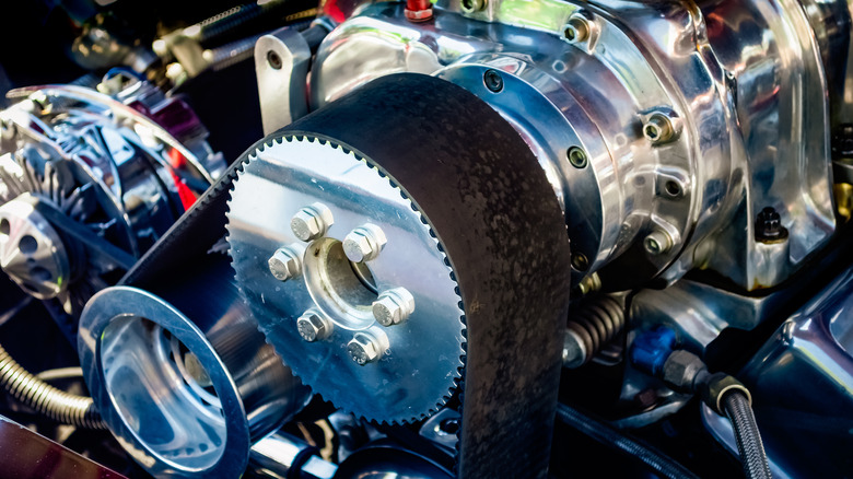 Close-up image of a high-performance car supercharger