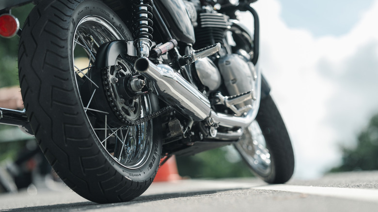 Shot of a motorcycle from the side