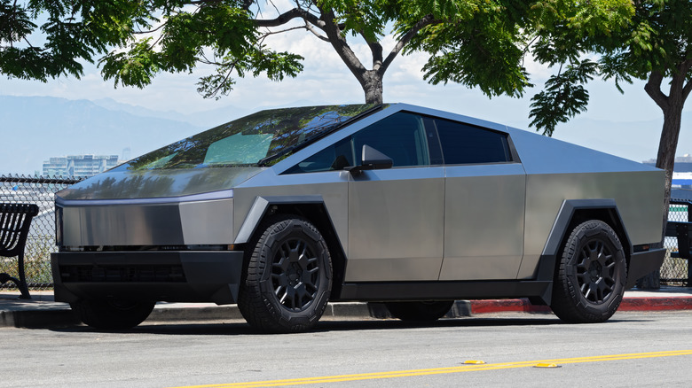 Tesla Cybertruck parked on street
