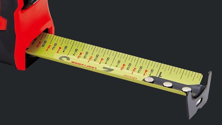 end of the measuring tape
