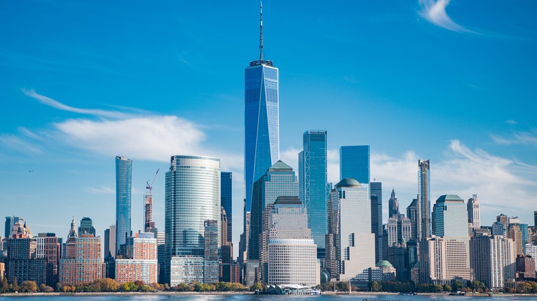 Manhattan skyline during a sunny day
