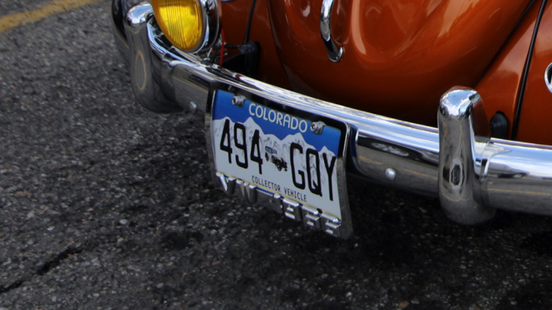 Colorado Collector Vehicle license plate on vintage car