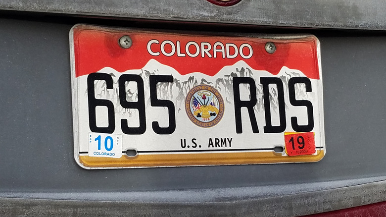 Colorado U.S. Army license plate