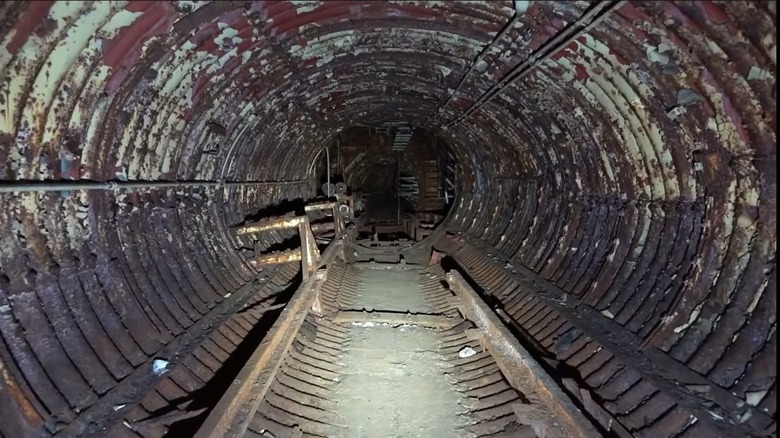 A tunnel inside an abandoned Titan I silo in Colorado