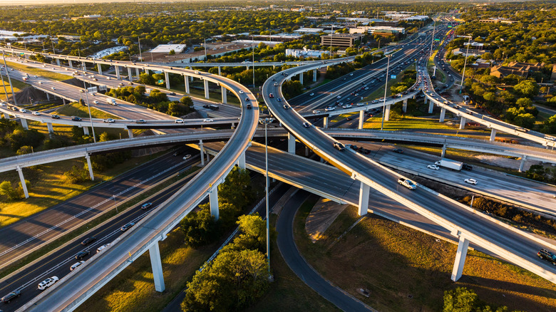 Complex and high overpasses in Austin, Texas