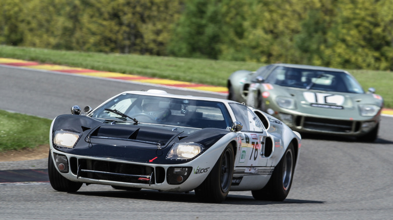 Ford GT40s in action on track